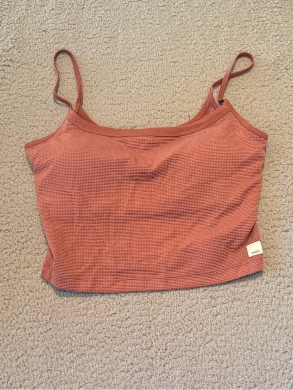 Vuori Waffle Knit Rust-Colored Cami Tank